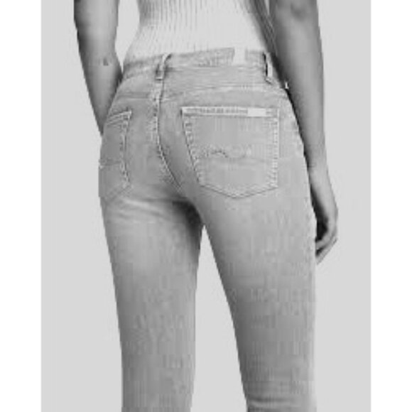 7 For All Mankind "B(air)" Kimmie Straight Denim Jeans Light Gray Women's 27x31 - Picture 2 of 7